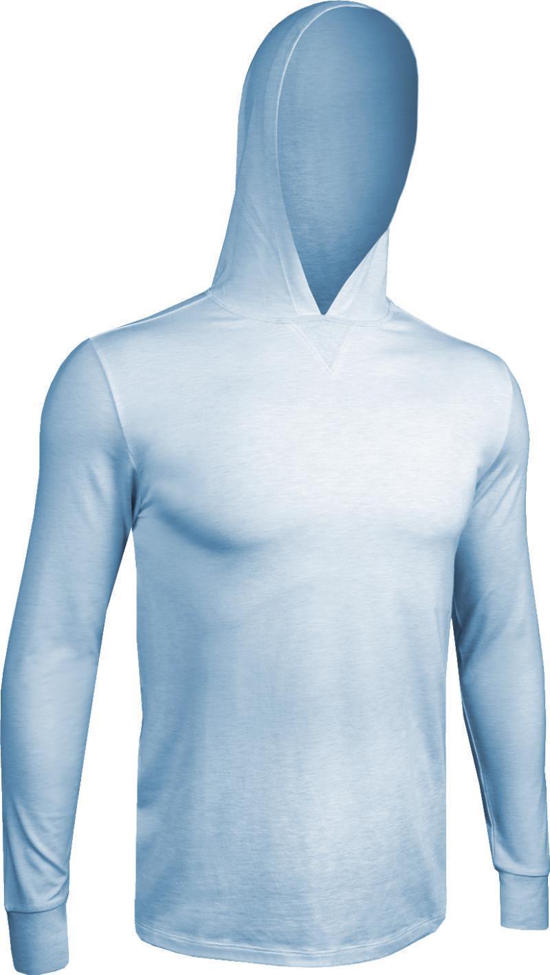 Hooded LS Tee - Mens - Heathered Light Blue 1