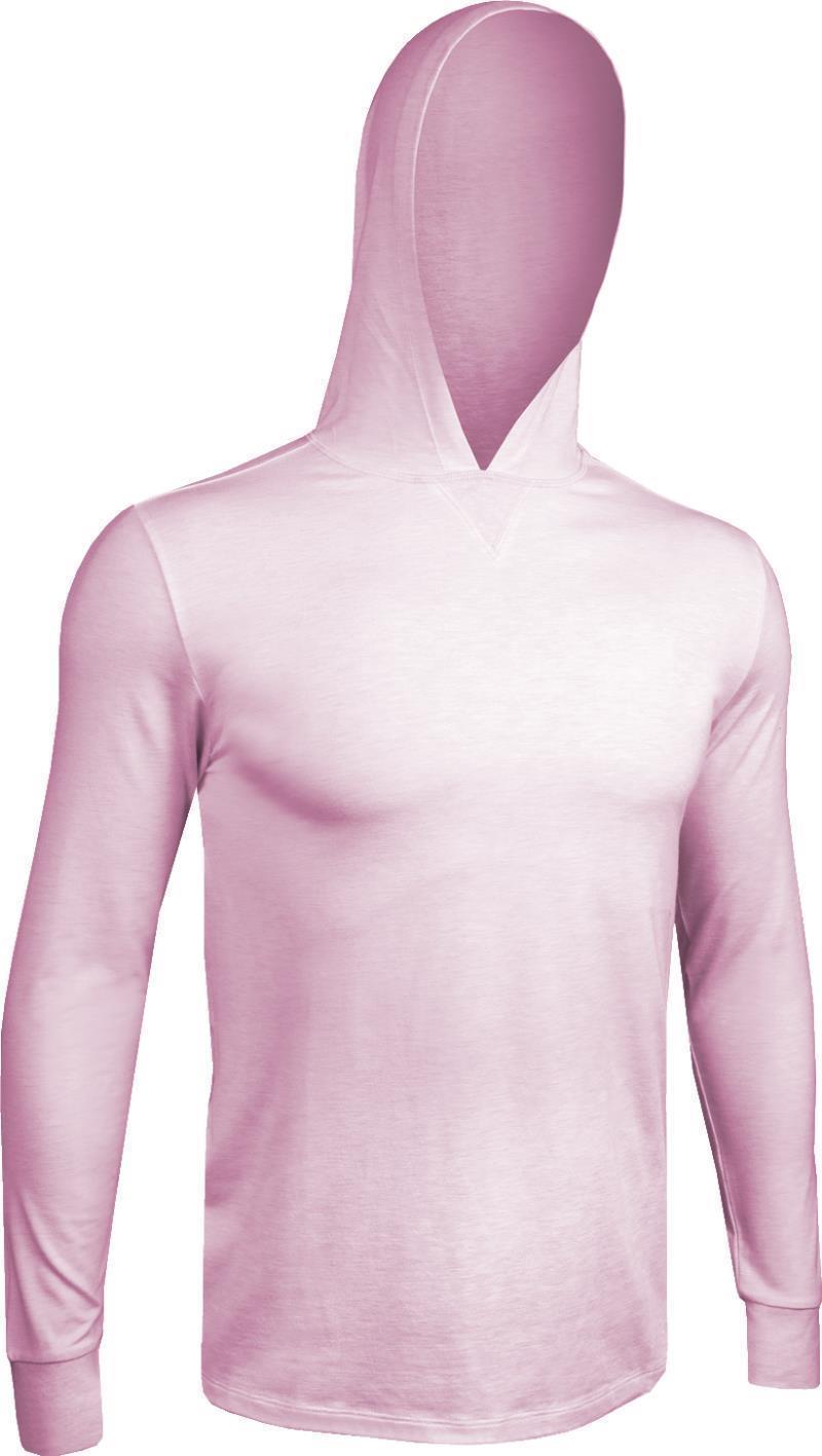 Hooded LS Tee - Mens - Heathered Light Pink 1