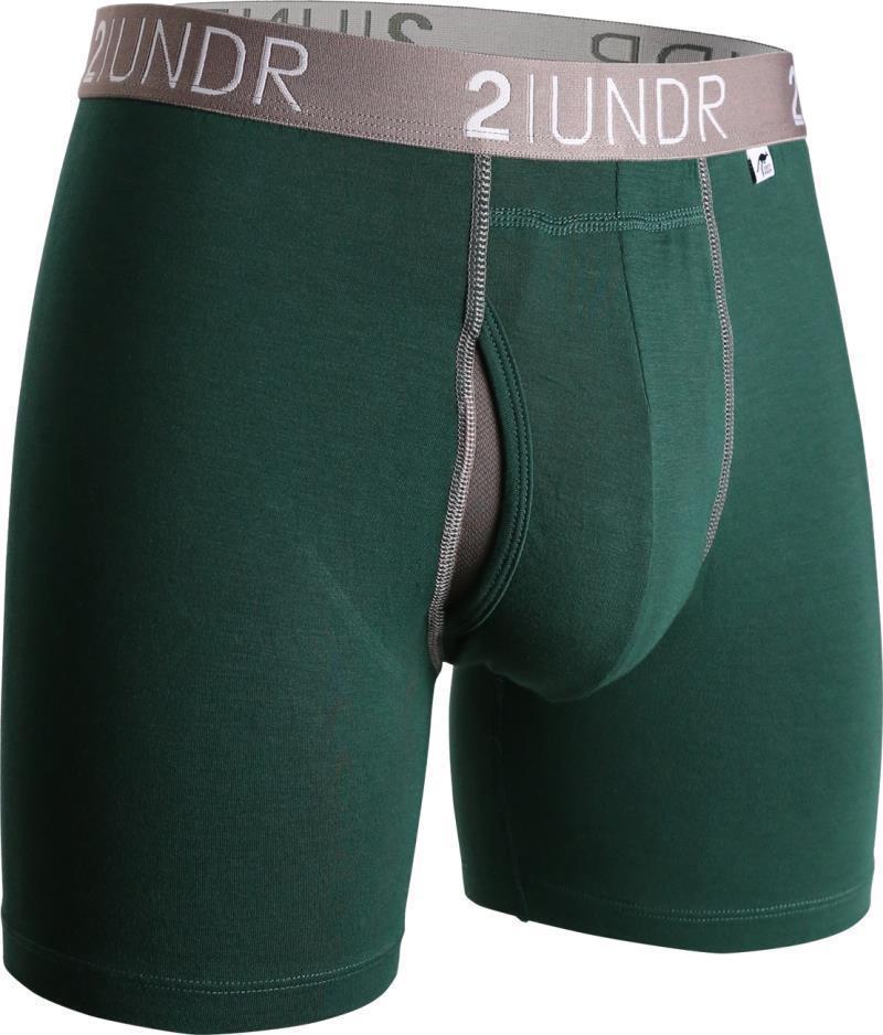 Swing Shift Boxer Briefs, 6" Inseam - Solid - 4XL-5XL - Mens - Dark Green 1