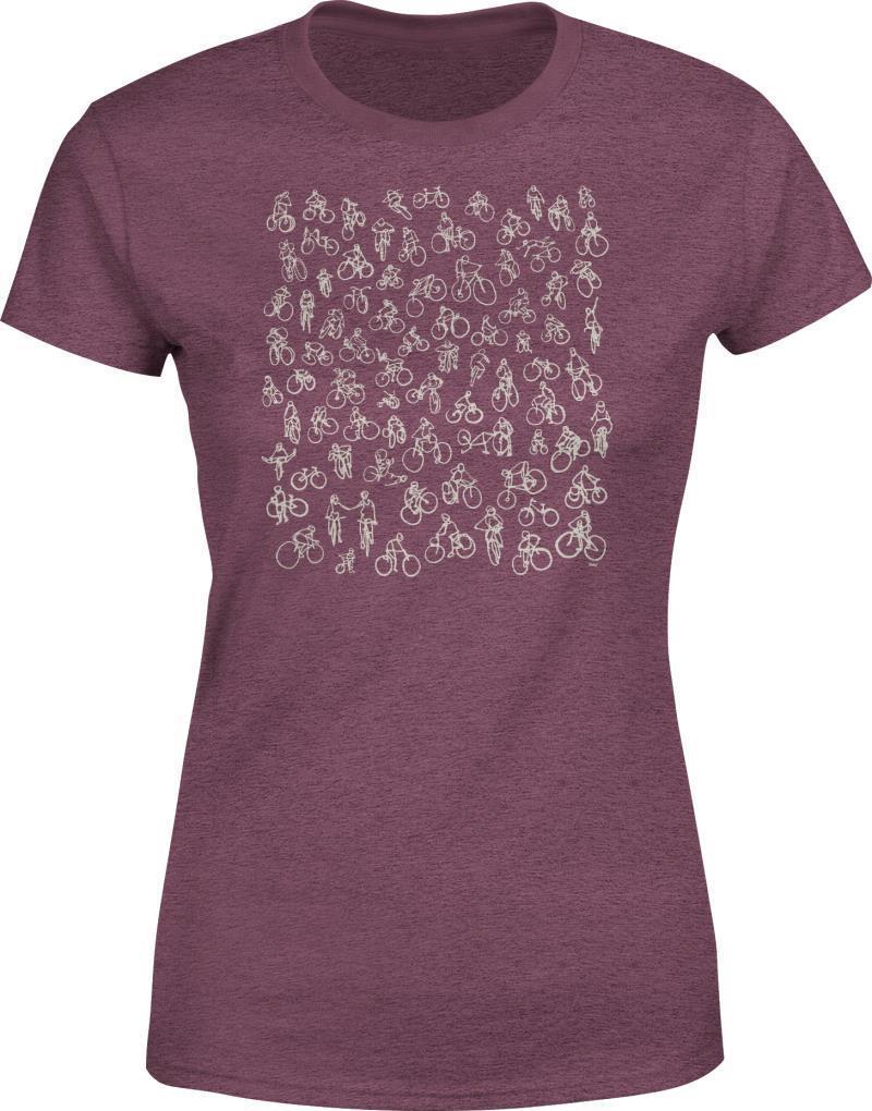 Bike Diaries T-Shirt - Womens - Heather Maroon 1