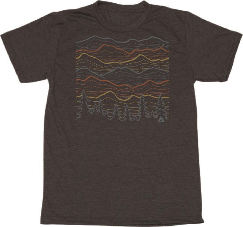 Mountain Lines T-Shirt - Mens - Heather Charcoal 1