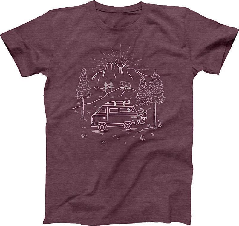 Van Life T-Shirt - Mens - Heather Maroon 1