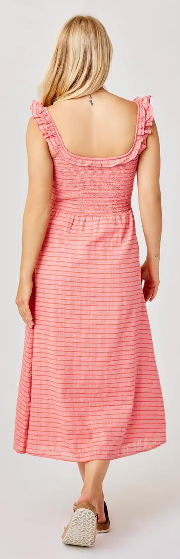 Indie Dress - Womens - Grapefruit Harris Stripe 2