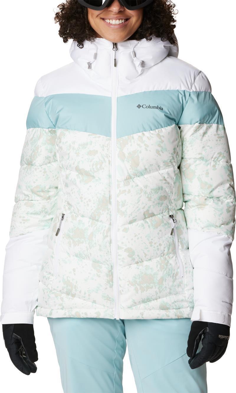 Abbott Peak Insulated Jacket - Womens - White Flurries Print / White / Aqua Haze 1