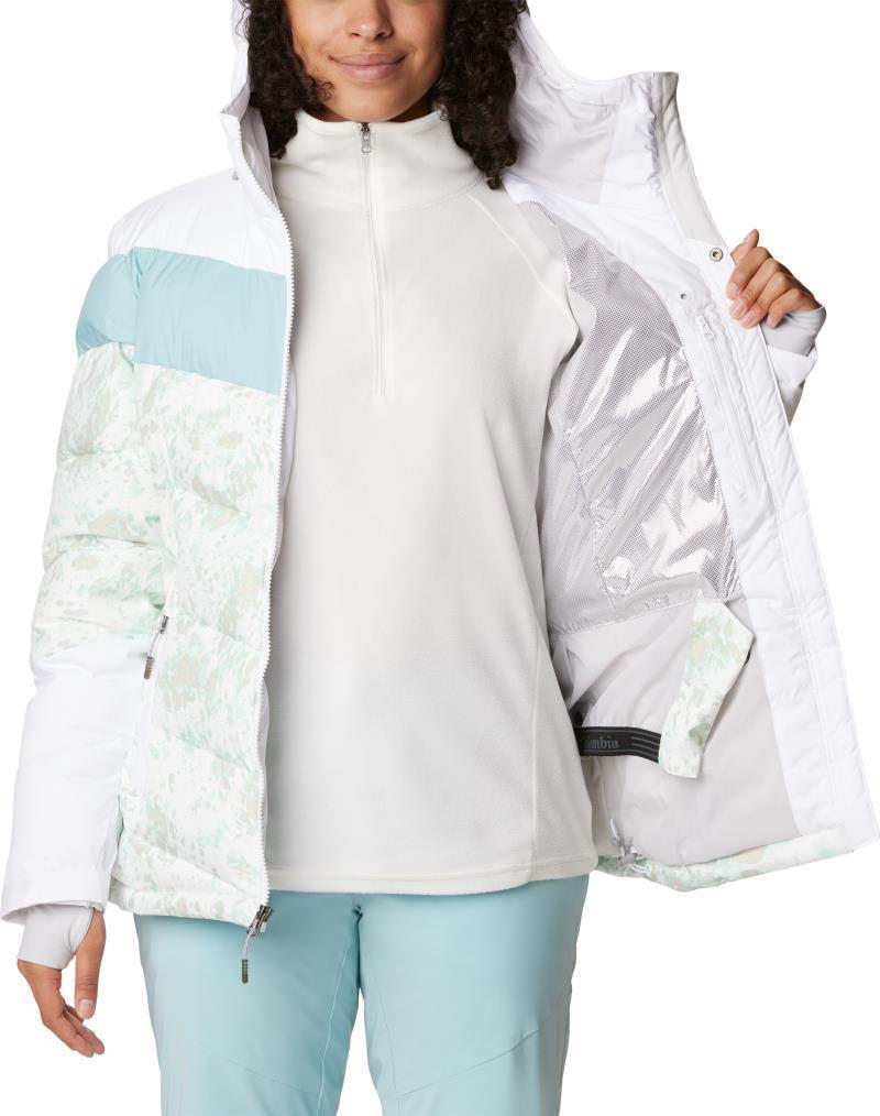 Abbott Peak Insulated Jacket - Womens - White Flurries Print / White / Aqua Haze 3
