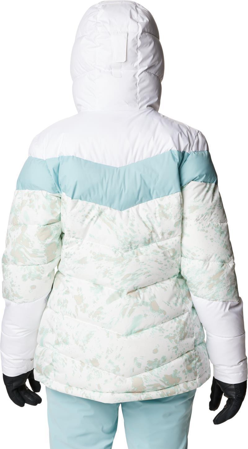 Abbott Peak Insulated Jacket - Womens - White Flurries Print / White / Aqua Haze 4