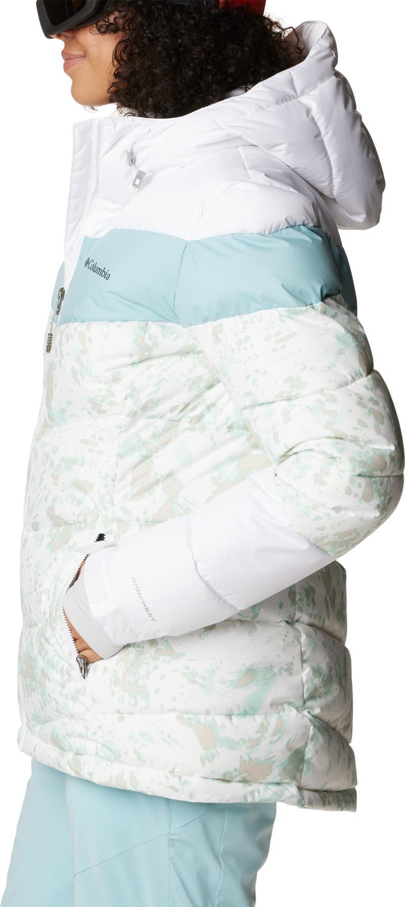Abbott Peak Insulated Jacket - Womens - White Flurries Print / White / Aqua Haze 6