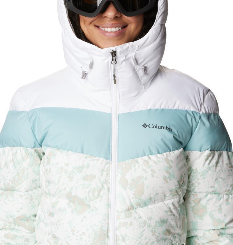 Abbott Peak Insulated Jacket - Womens - White Flurries Print / White / Aqua Haze 7