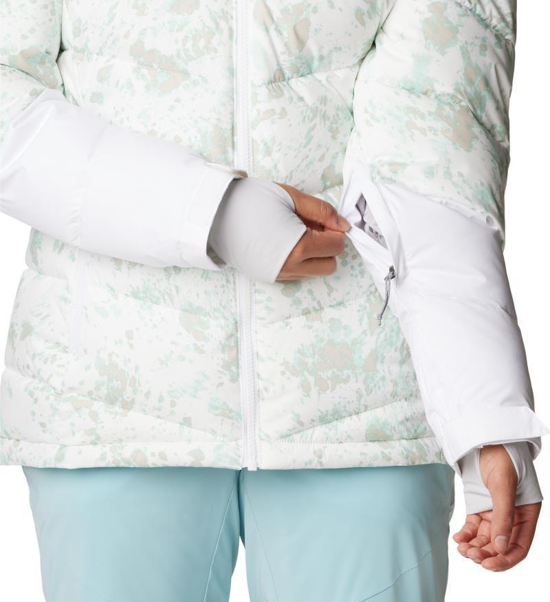 Abbott Peak Insulated Jacket - Womens - White Flurries Print / White / Aqua Haze 8