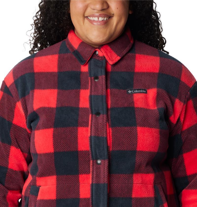 Benton Springs Shirt Jacket - Plus - Womens - Red Lily Check Print 6