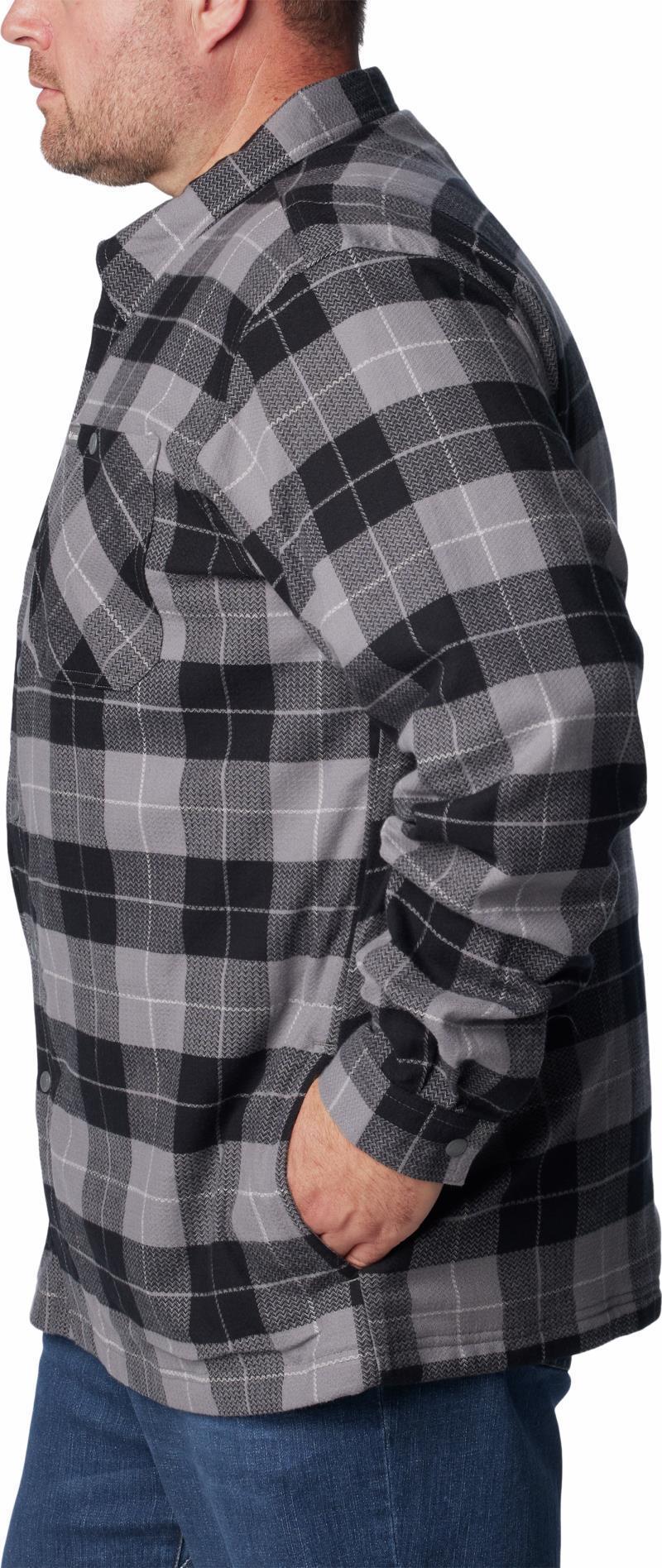 Cornell Woods Fleece Lined Shirt Jacket - Big - Mens - City Grey / Blue Stone Woodsman Tartan 5