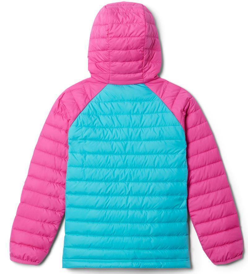 Powder Lite Hooded Jacket - Youth Girls - Geyser / Pink Ice 2
