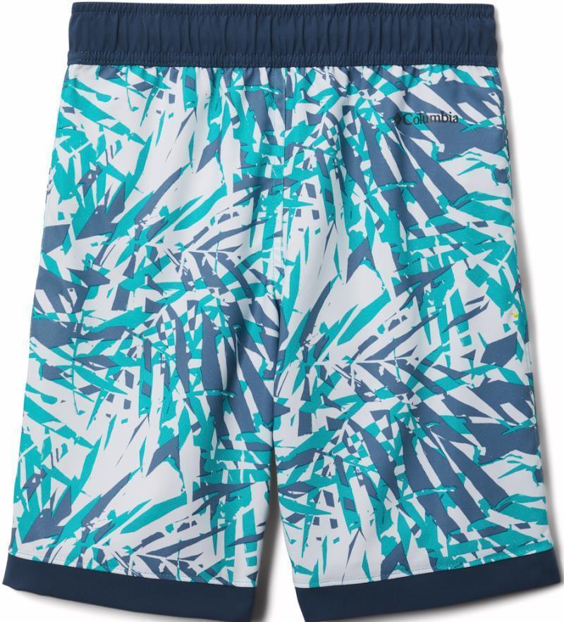 Sandy Shores Boardshorts - Youth Boys - Bright Aqua Dye Palms Tonal / Dark Mtn 2