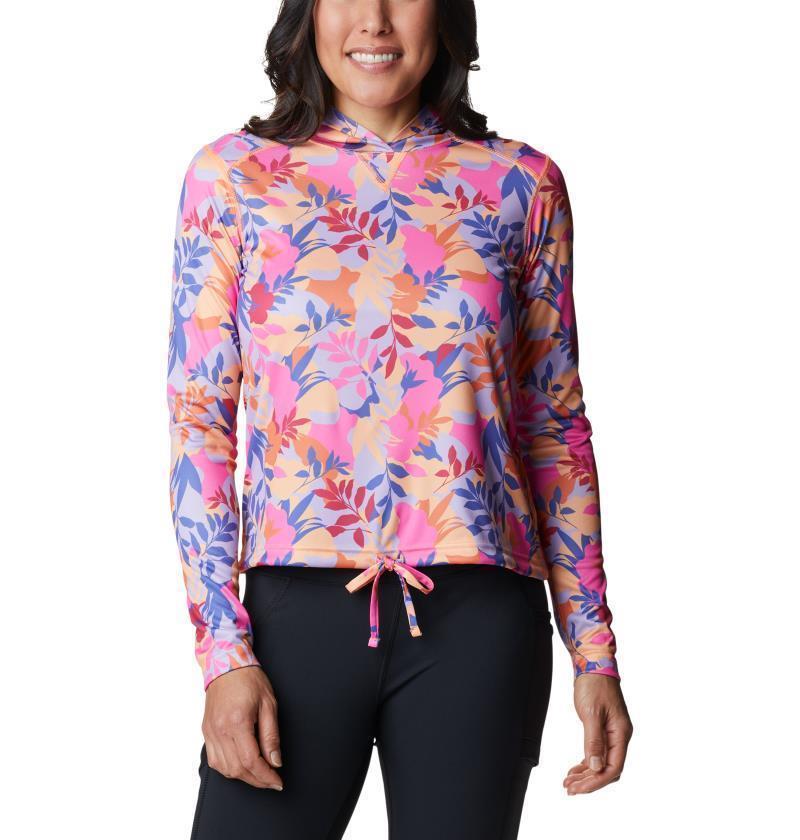 Summerdry LS Printed Hoodie - Womens - Wild Geranium / Floriated 1