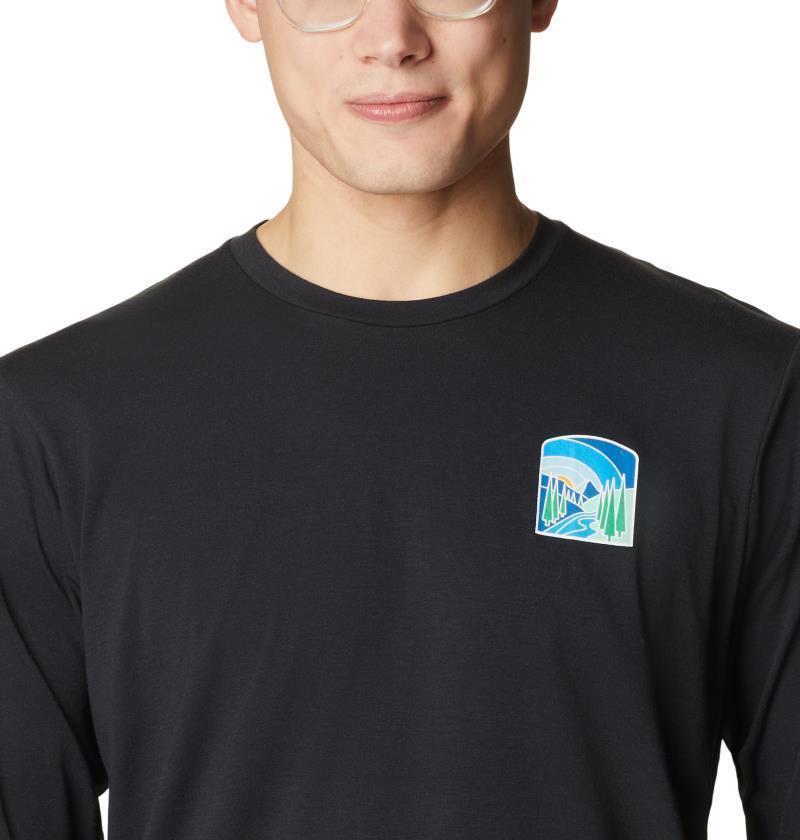 Sun Trek Graphic LS Shirt - Tall - Mens - Black / Suntrek Hills Chest 3