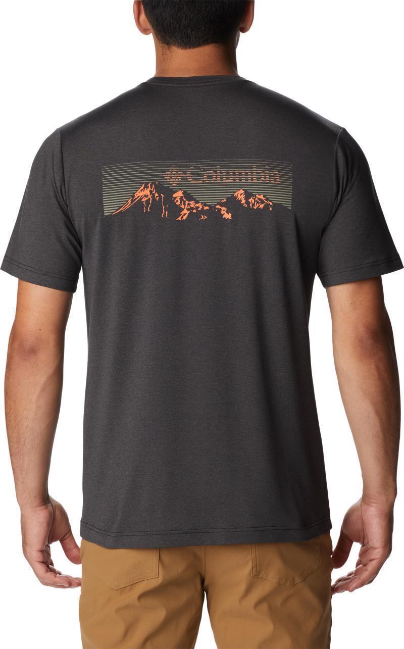 Tech Trail Graphic Tee - Tall - Mens - Black Heather / Shady Peaks Graphic 2