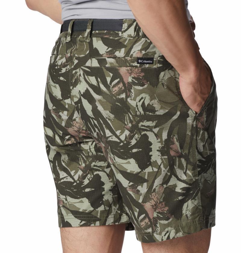 Wallowa Belted Shorts, 6" Inseam - Mens - stone green floriculture 1