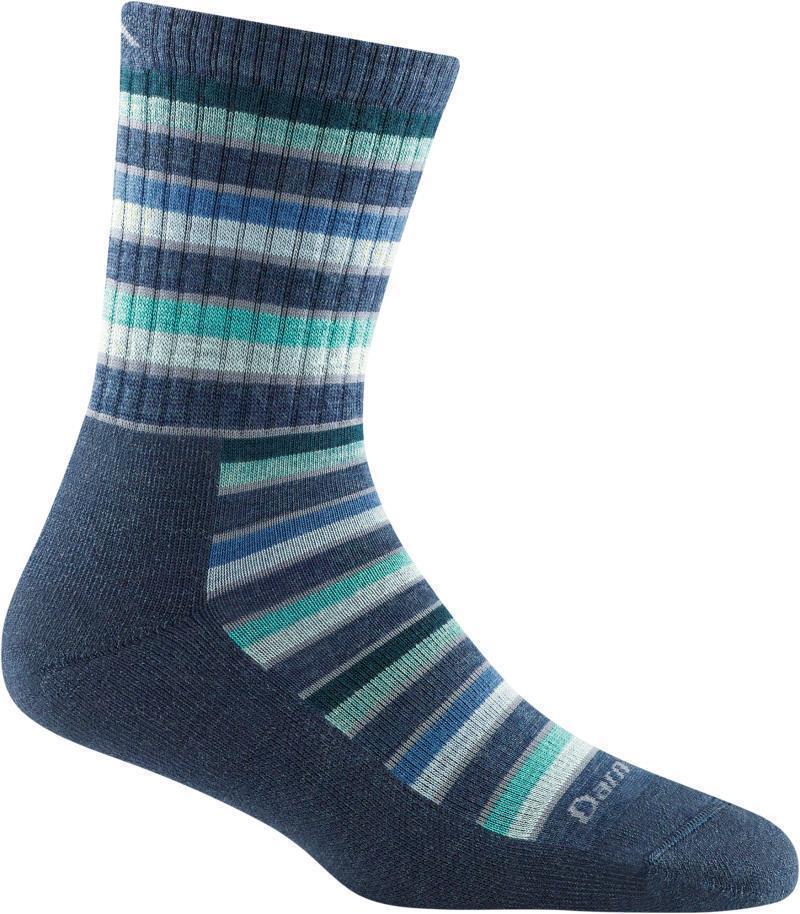 Decade Stripe Micro Crew Midweight Cushion Socks - Womens - Denim 1