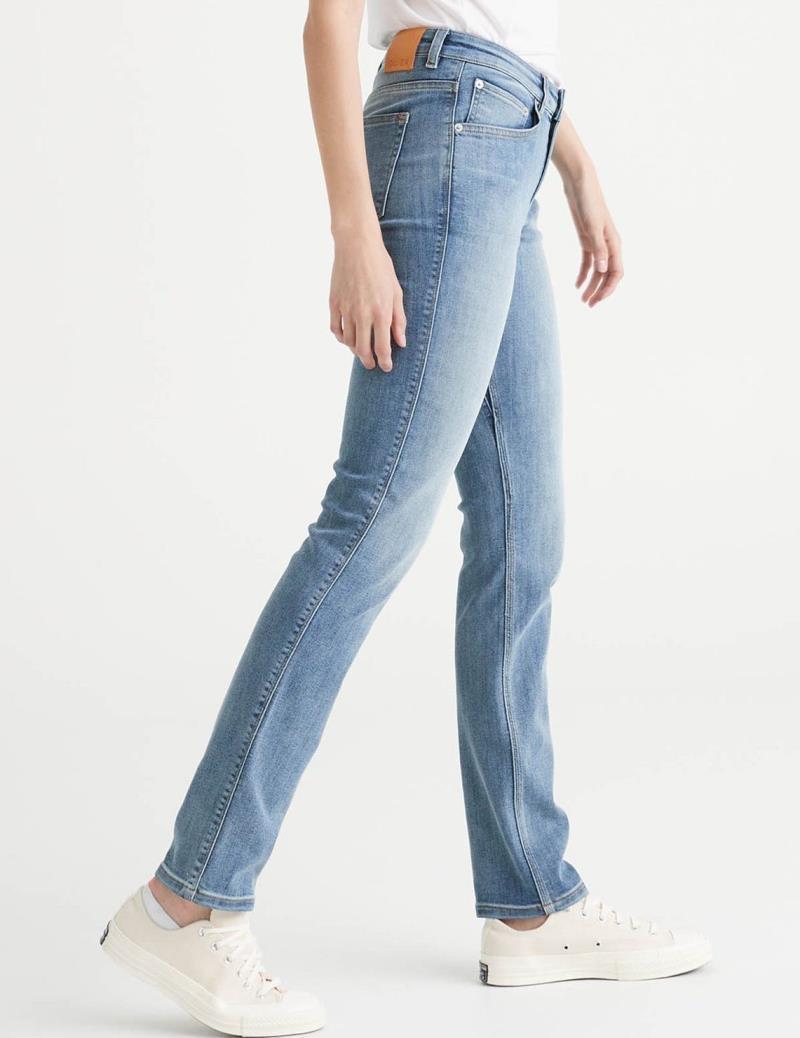 Performance Denim Slim Straight Jeans, 32" Inseam - Wash - Womens - Light Stone 3