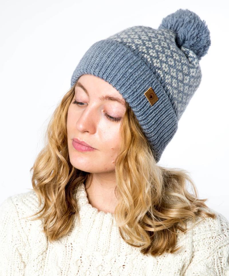 Iris Beanie, 100% Merino - denim 1