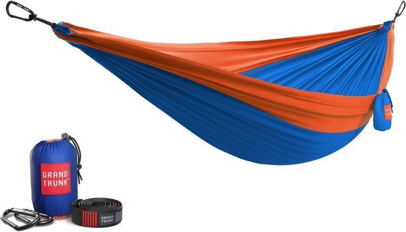 Double Deluxe Hammock with Straps - Blue / Orange 2