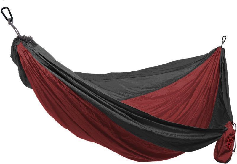 Double Deluxe Hammock with Straps - Crimson / Charcoal 1