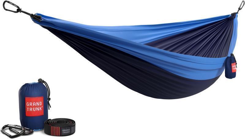 Double Deluxe Hammock with Straps - Navy / Light Blue 2