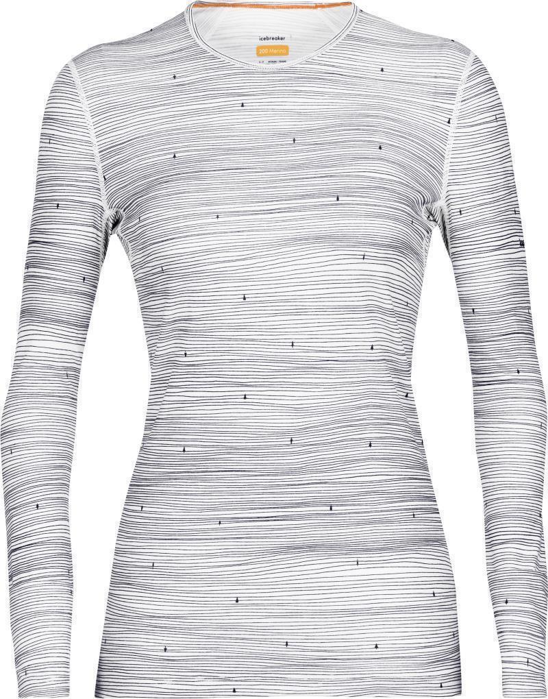 200 Oasis LS Crewe - Ski Tracks - Womens - Snow / Midnight Navy / AOP 1