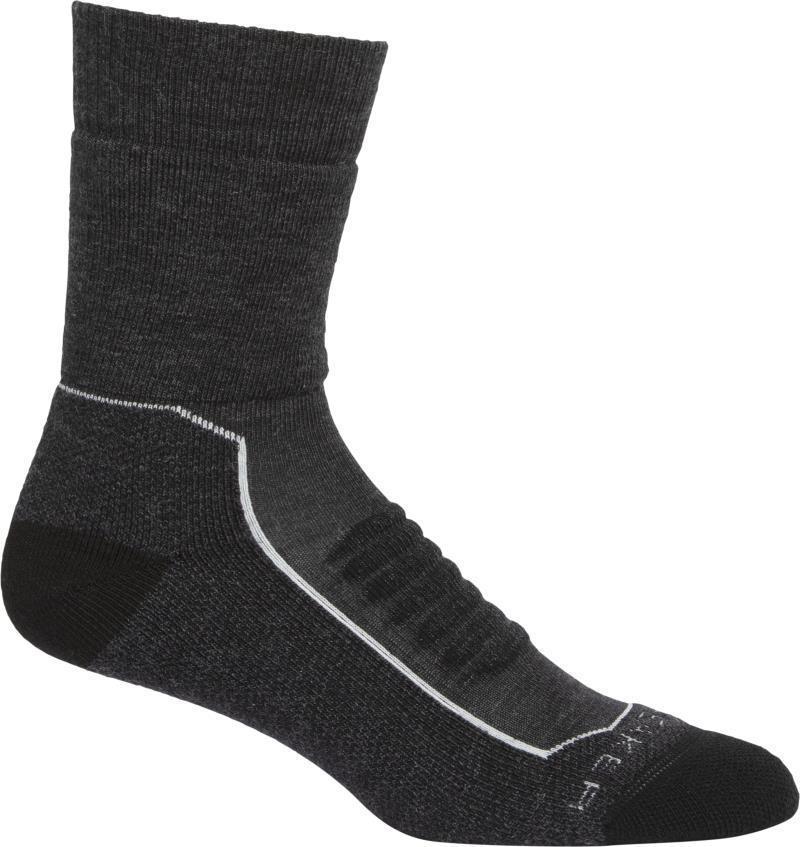 Hike+ Crew Socks - Heavy Cushion - Womens - Jet Heather / Snow 1