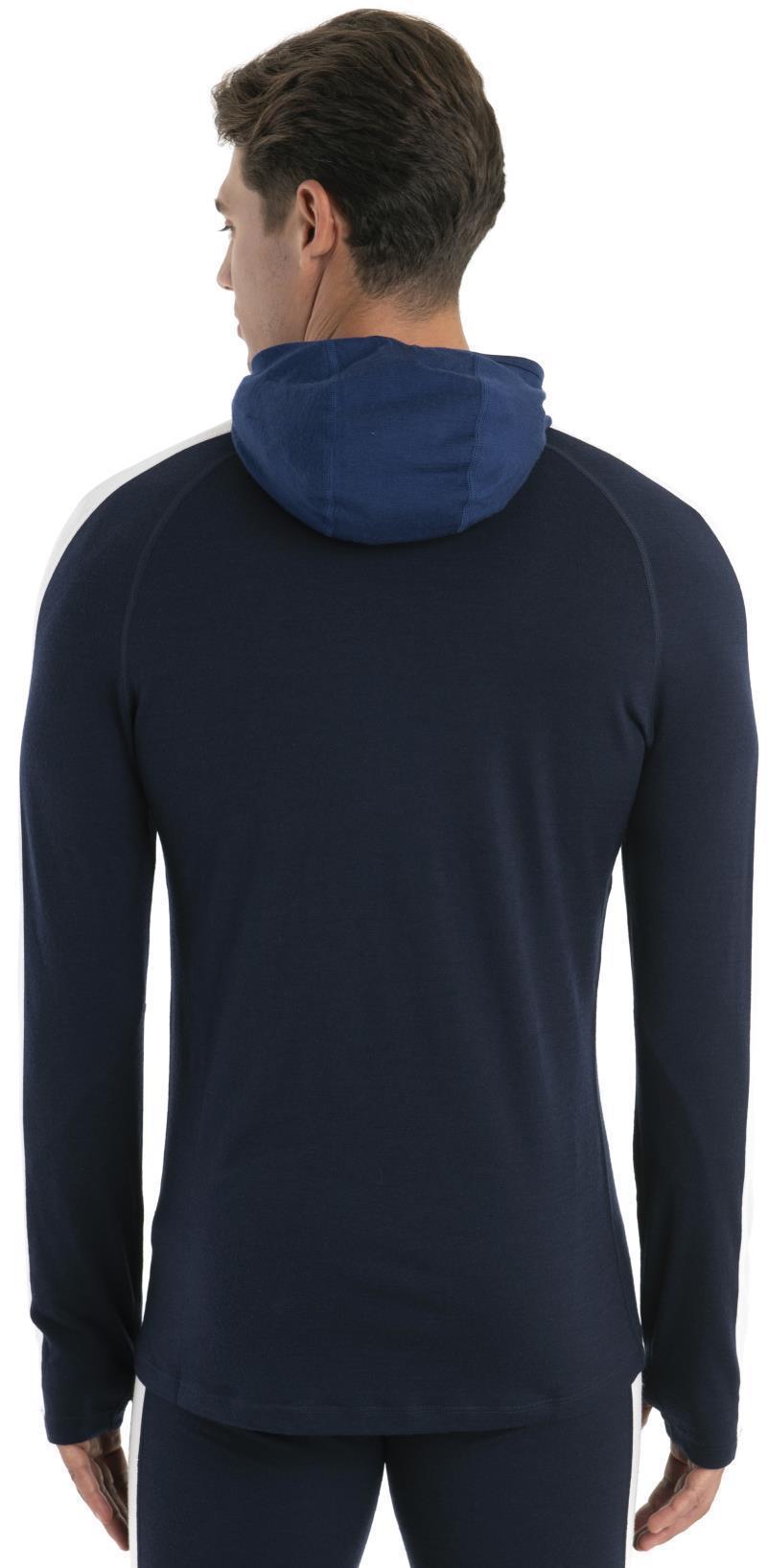 Merino 200 Sonebula LS Half Zip Hood - Mens - Midnight Navy / Royal Navy / Snow / CB 5
