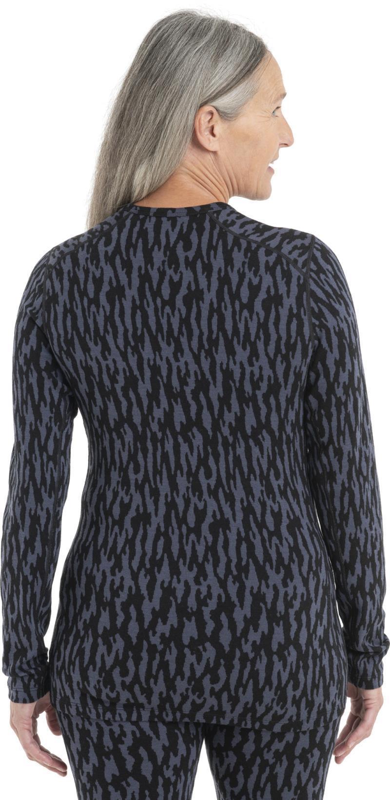 Merino 260 Vertex LS Crewe - Glacial Camo - Womens - Graphite / Black - Jacquard 4