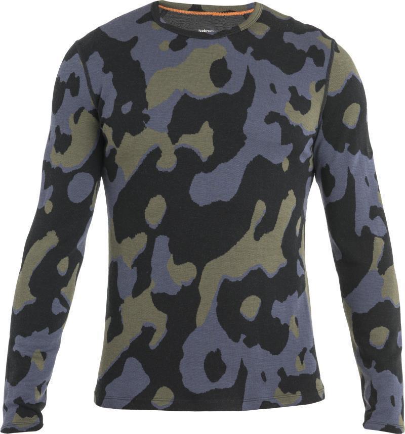Merino 260 Vertex LS Crewe - Natural Camo - Mens - Black / Loden / Graphite - Jacquard 1