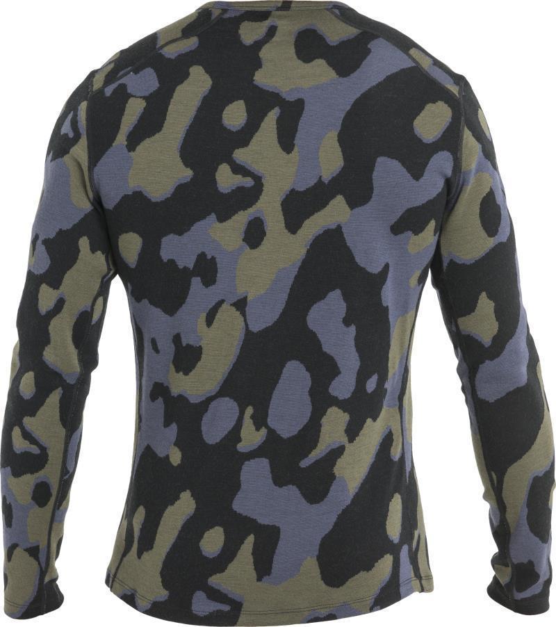 Merino 260 Vertex LS Crewe - Natural Camo - Mens - Black / Loden / Graphite - Jacquard 2