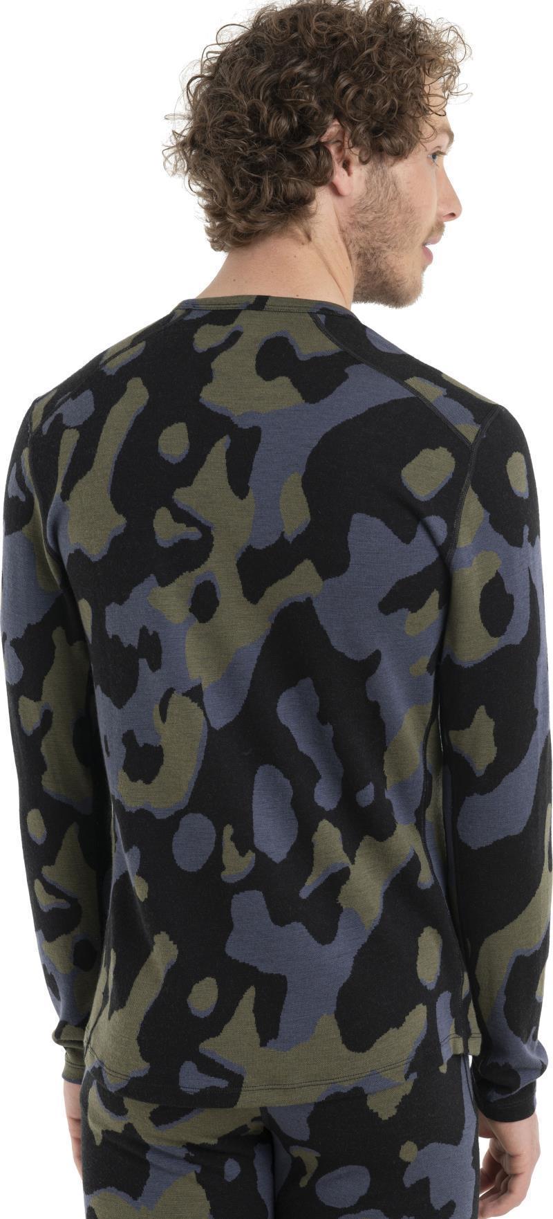 Merino 260 Vertex LS Crewe - Natural Camo - Mens - Black / Loden / Graphite - Jacquard 4