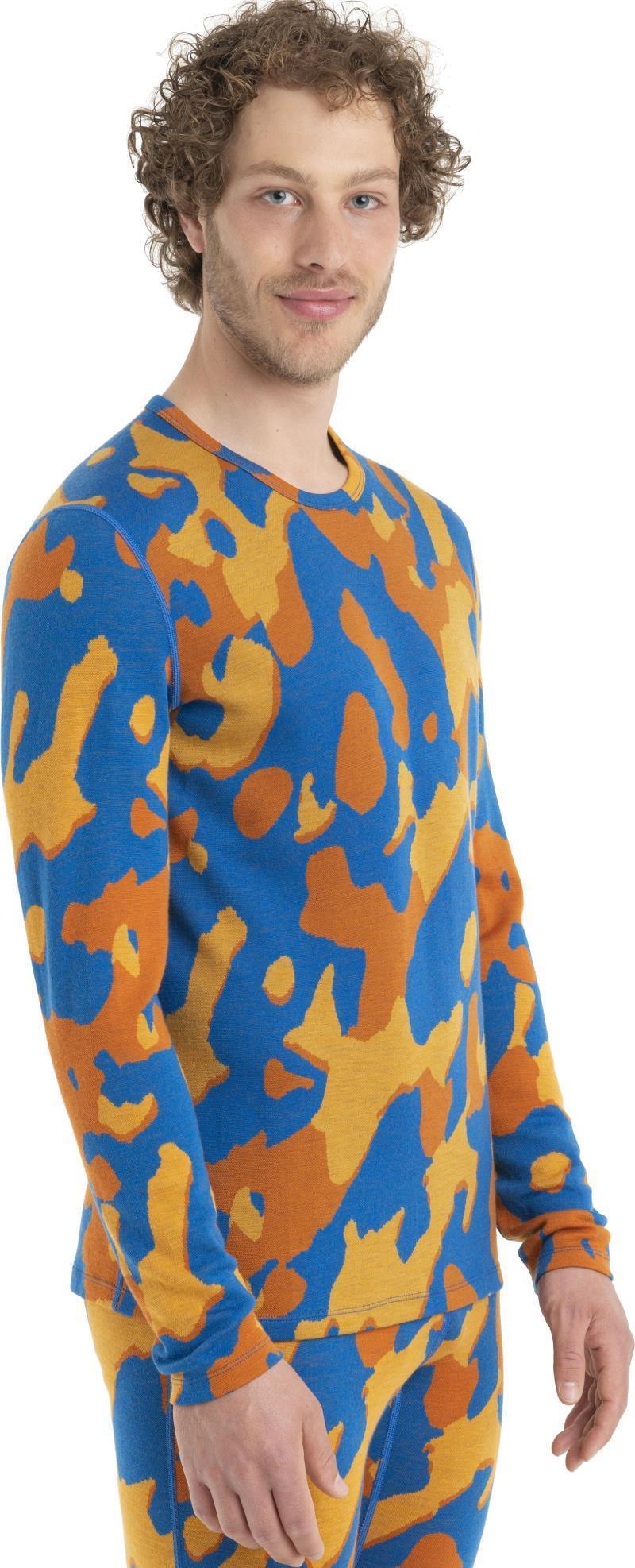 Merino 260 Vertex LS Crewe - Natural Camo - Mens - Lazurite / Solar / Earth - Jacquard 1