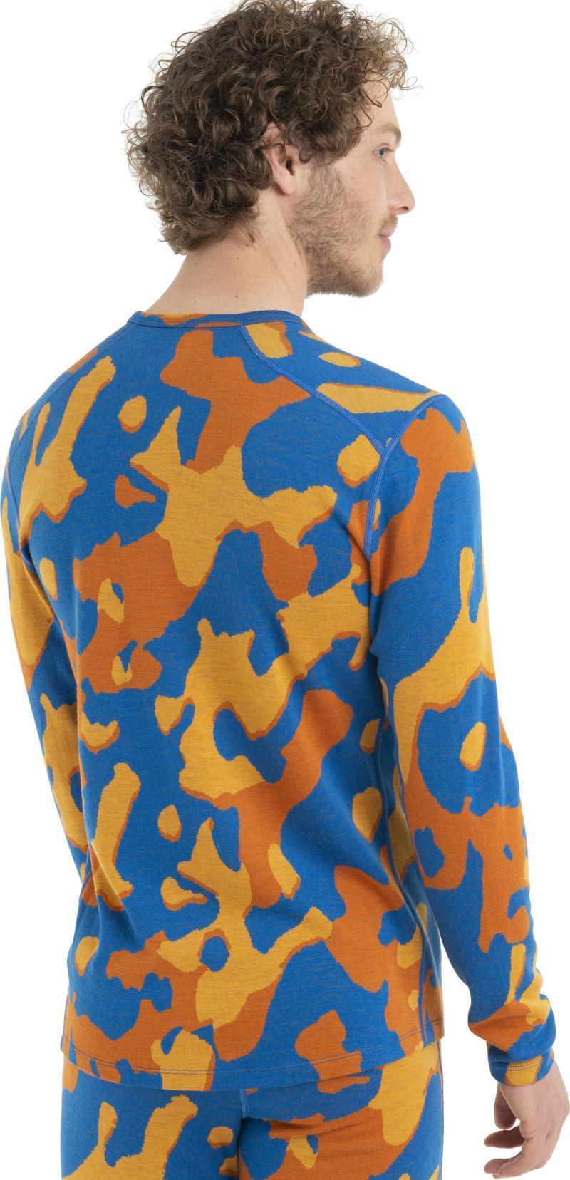 Merino 260 Vertex LS Crewe - Natural Camo - Mens - Lazurite / Solar / Earth - Jacquard 2