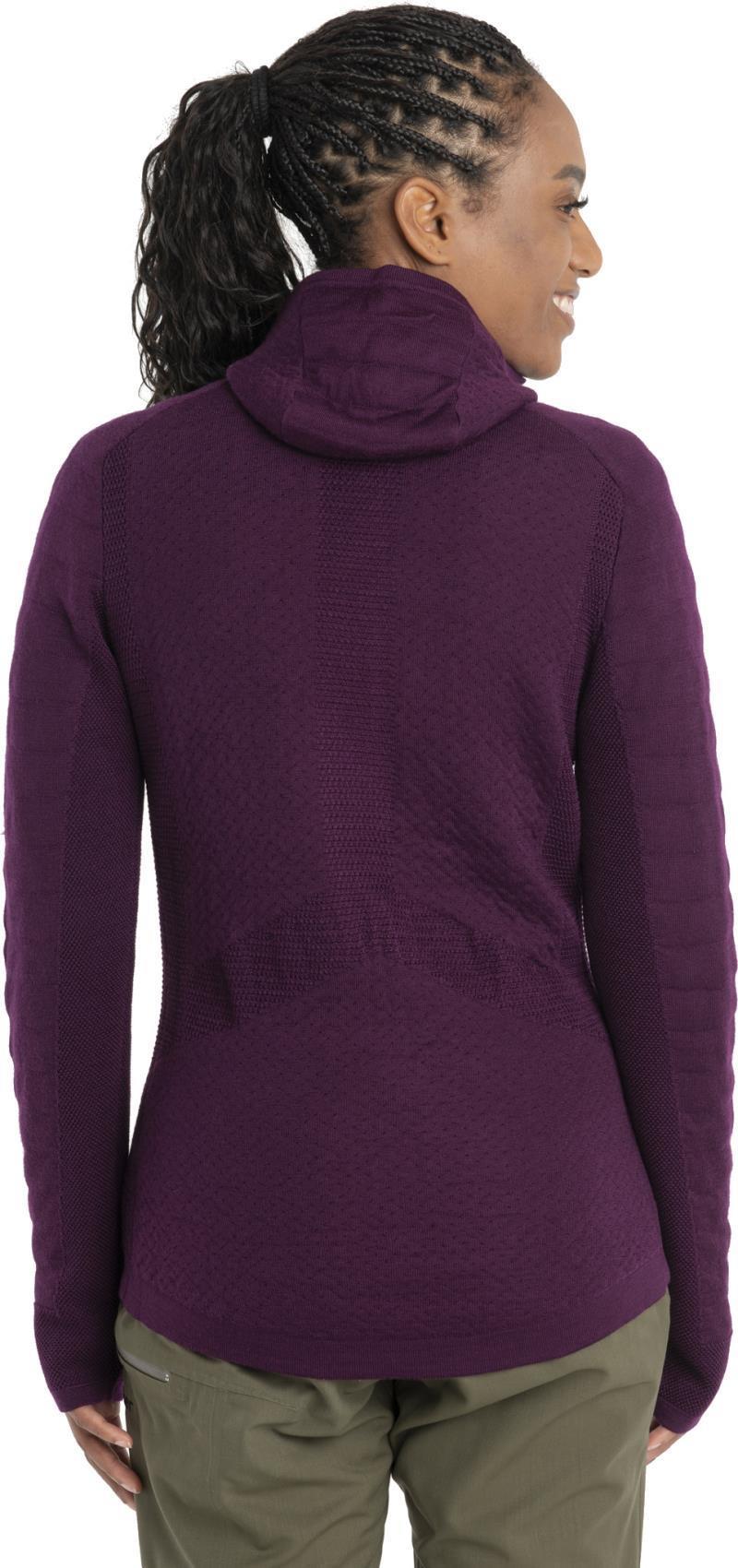 Merino ZoneKnit Explore LS Zip Hoodie - Womens - Nightshade 2