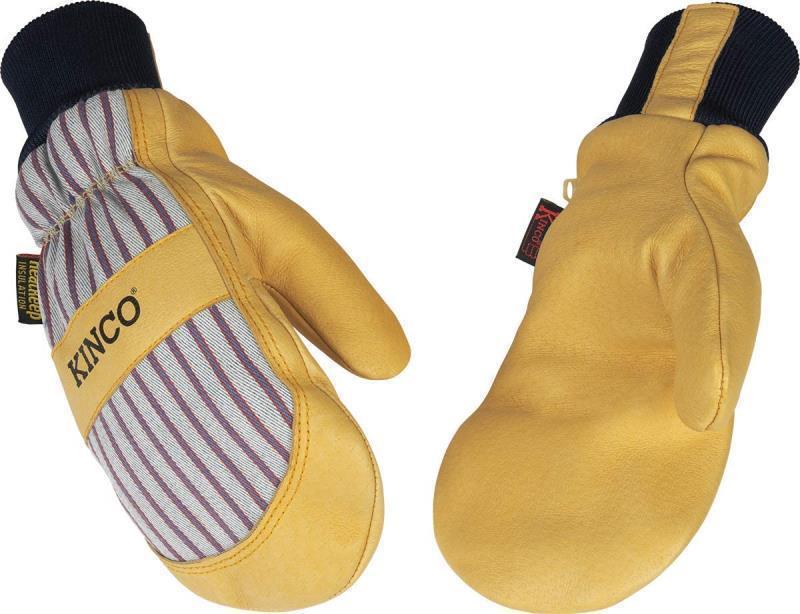 Lined Premium Grain Pigskin Ski Mitts - Natural 1