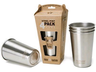 Steel Pint - 473ml / 16oz - 4-Pack - Brushed Stainless 1