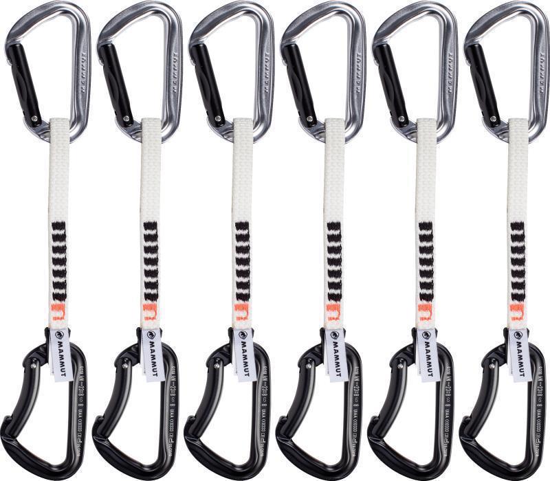 Nordwand Key Lock Quickdraws 15 cm - Straight Gate/Bent Gate - Silver / Black - 6-Pack - Not Applicable 1