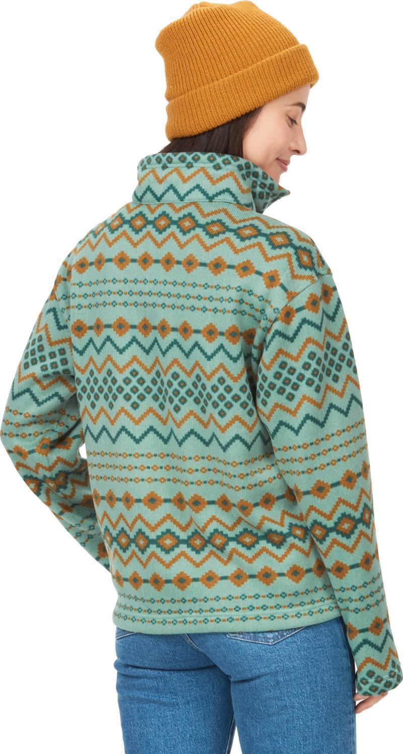 Heavyweight Drop Line Printed 1/2 Zip - Womens - Blue Agave Nordic 2