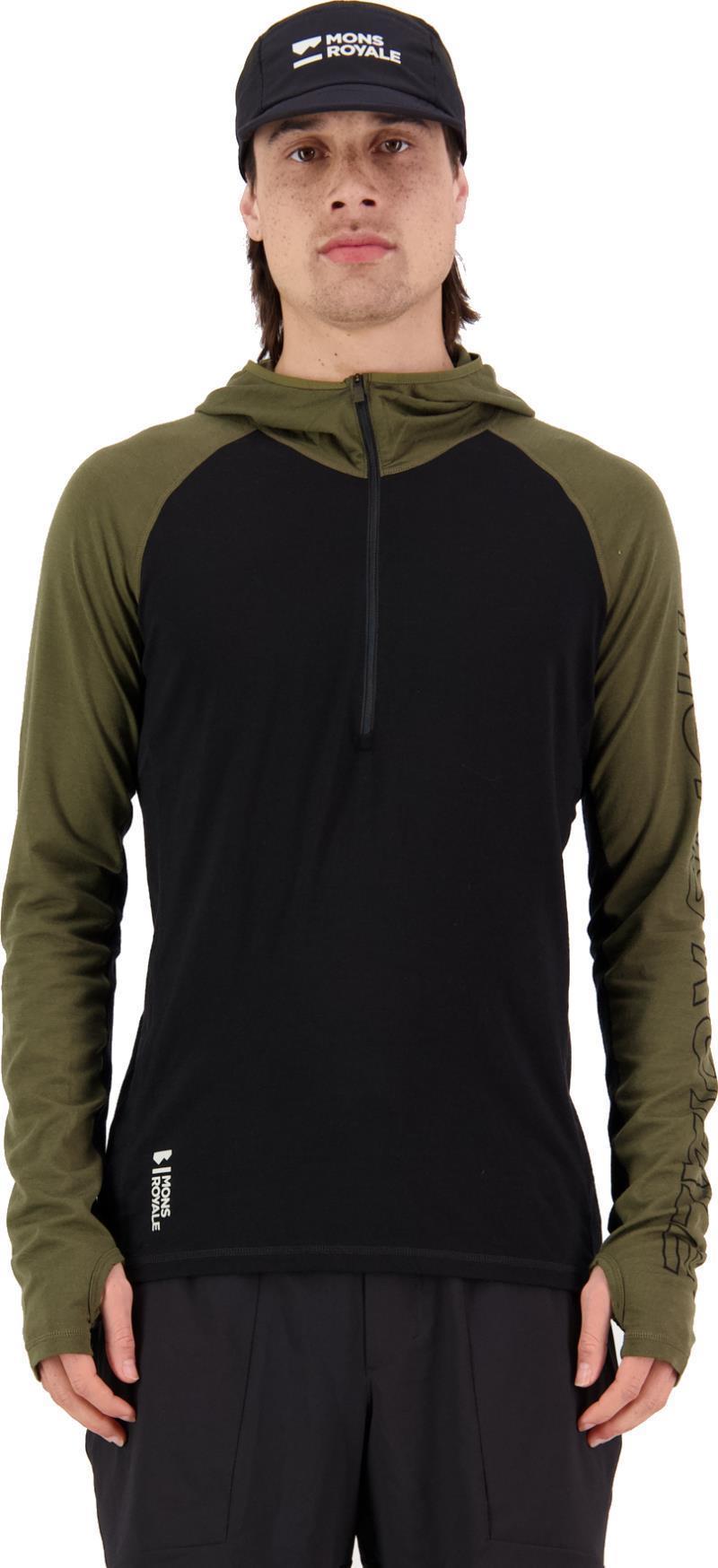 Temple Tech Hood - Mens - Dark Olive / Black 2