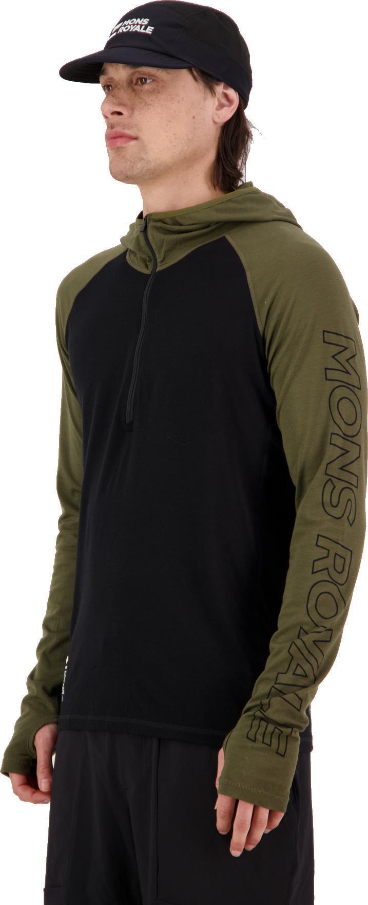 Temple Tech Hood - Mens - Dark Olive / Black 4