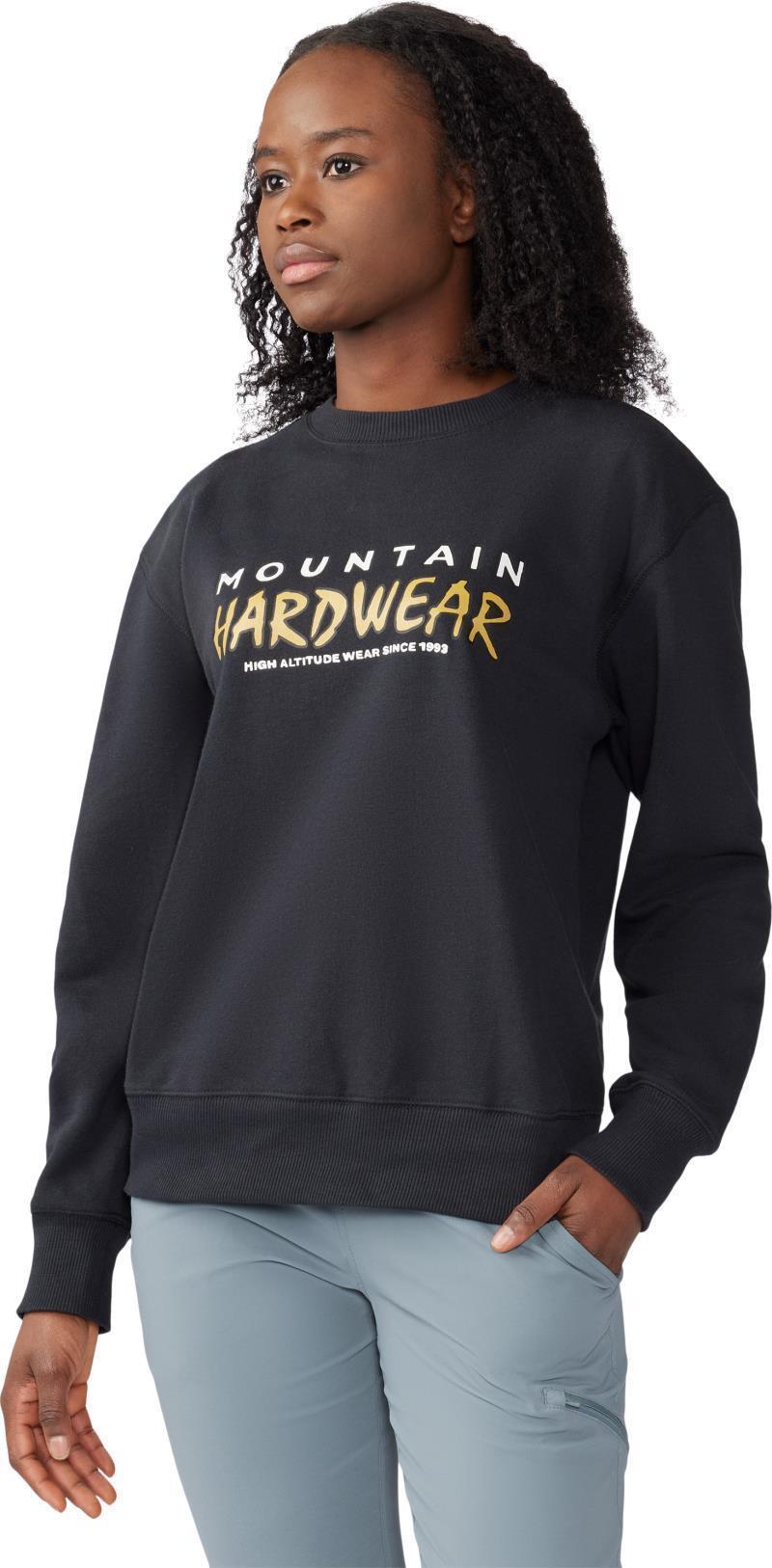 90s MHW Logo Pullover Crew - Womens - Black 2