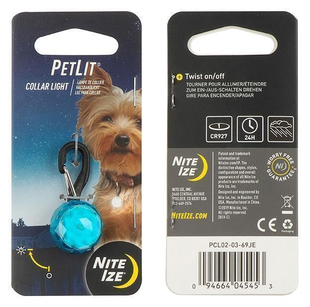 PetLit Collar Light - Turquoise Jewel 1