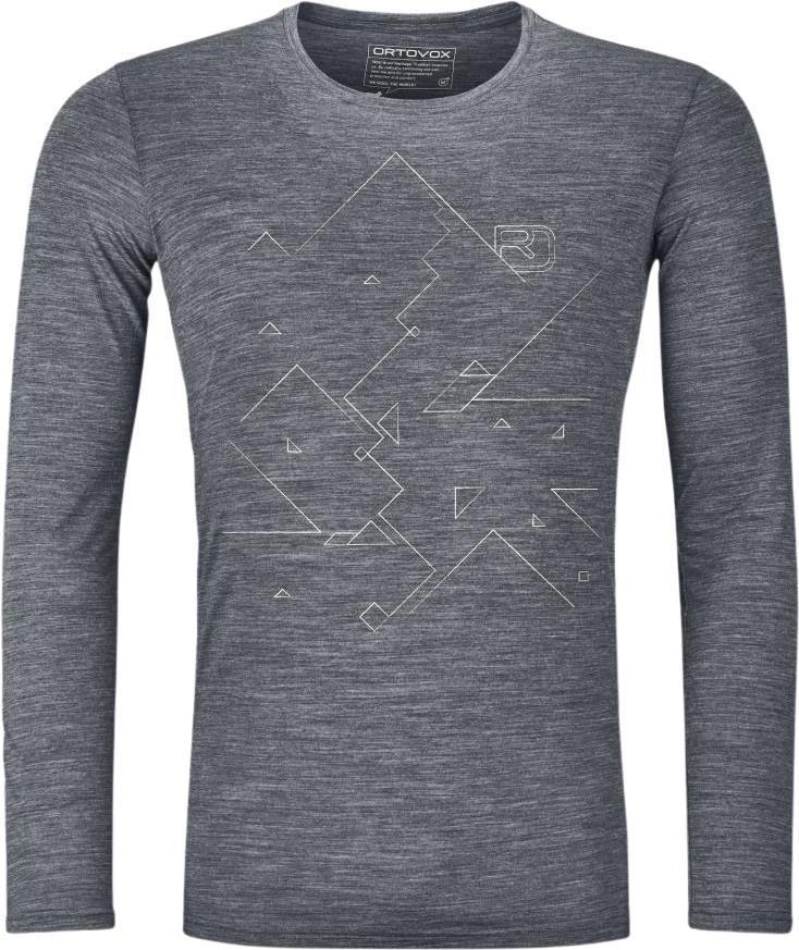 185 Merino Tangram LS - Mens - Grey Blend 1