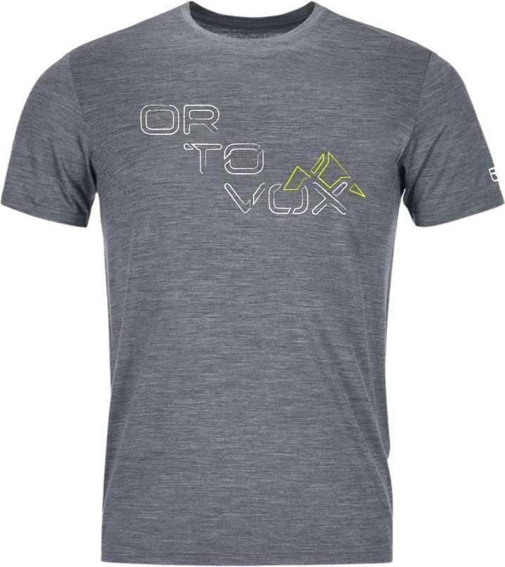 185 Merino Tangram Logo T-Shirt - Mens - Grey Blend 1