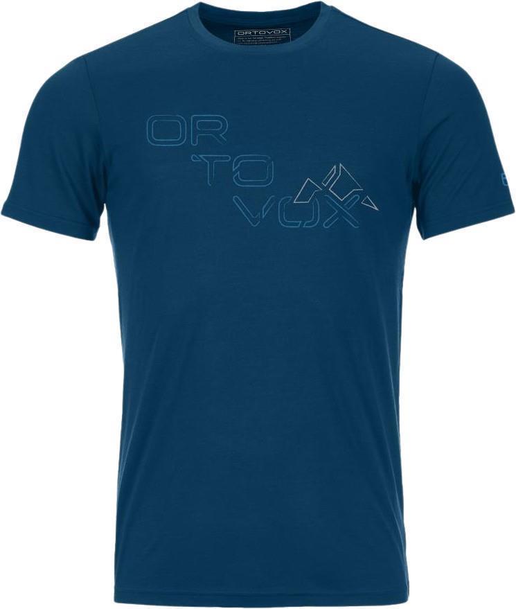 185 Merino Tangram Logo T-Shirt - Mens - Petrol Blue 1