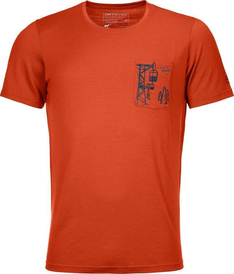 185 Merino Way To Powder T-Shirt - Mens - Desert Orange 1