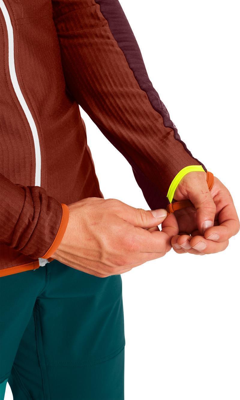 Fleece Light Grid Hooded Jacket - Mens - Clay Orange 4